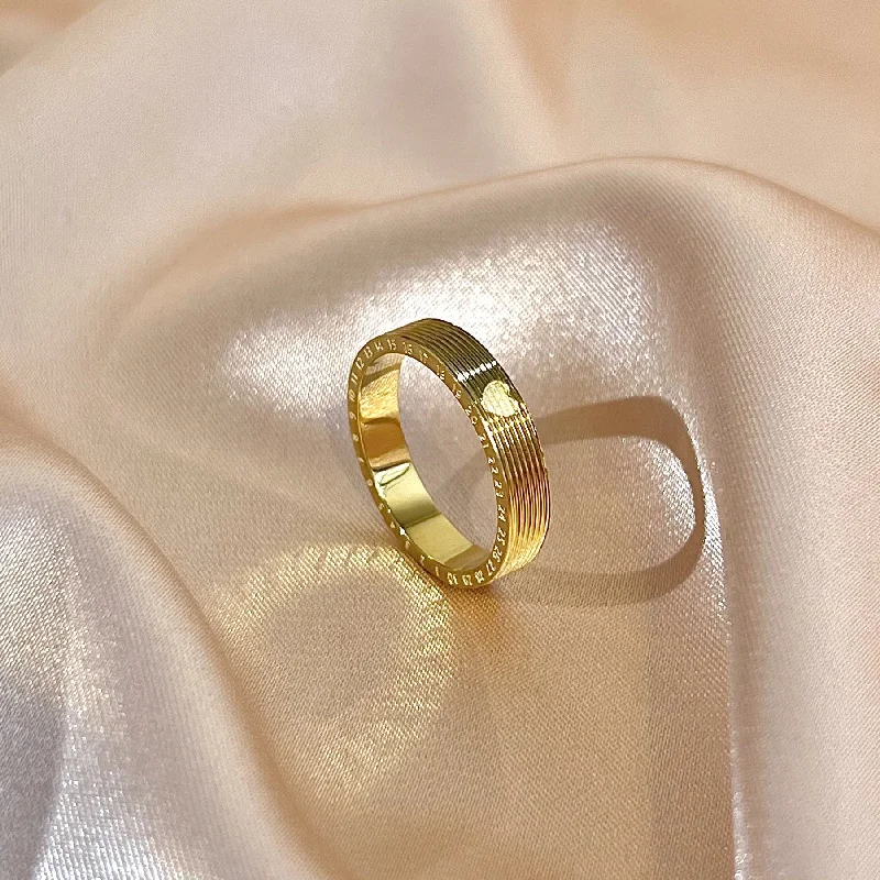 Golden Number Love Heart-Shaped Ring