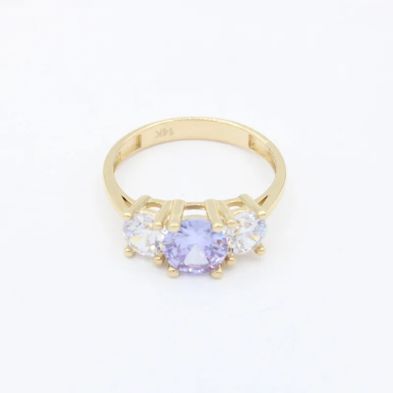 Simple band ring for women -*NEW* 14K Women's CZ Purple Stone Ring JTJ™