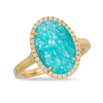 Modern stackable ring for ladies -Doves by Doron Paloma Amazon Breeze Collection Amazonite Ring