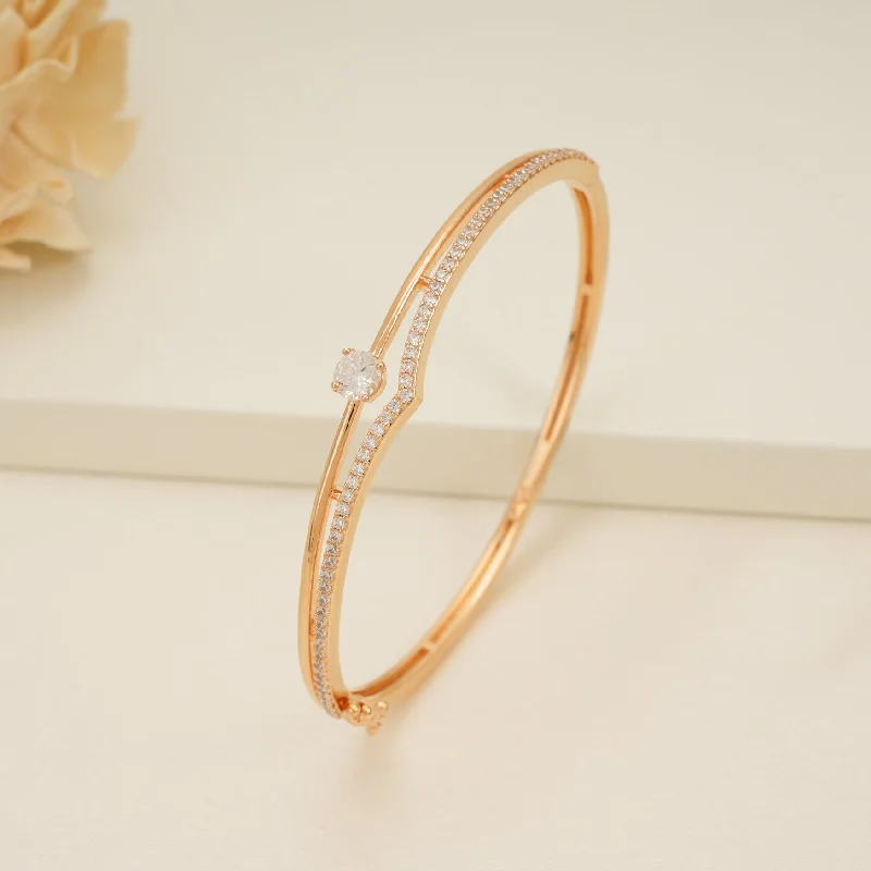 Modern rose gold chain bracelets for women -Amazing openable cz diamond bracelet for women