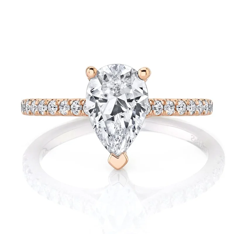 Affordable ladies ring -Solitaire Ring Setting with Diamond Band