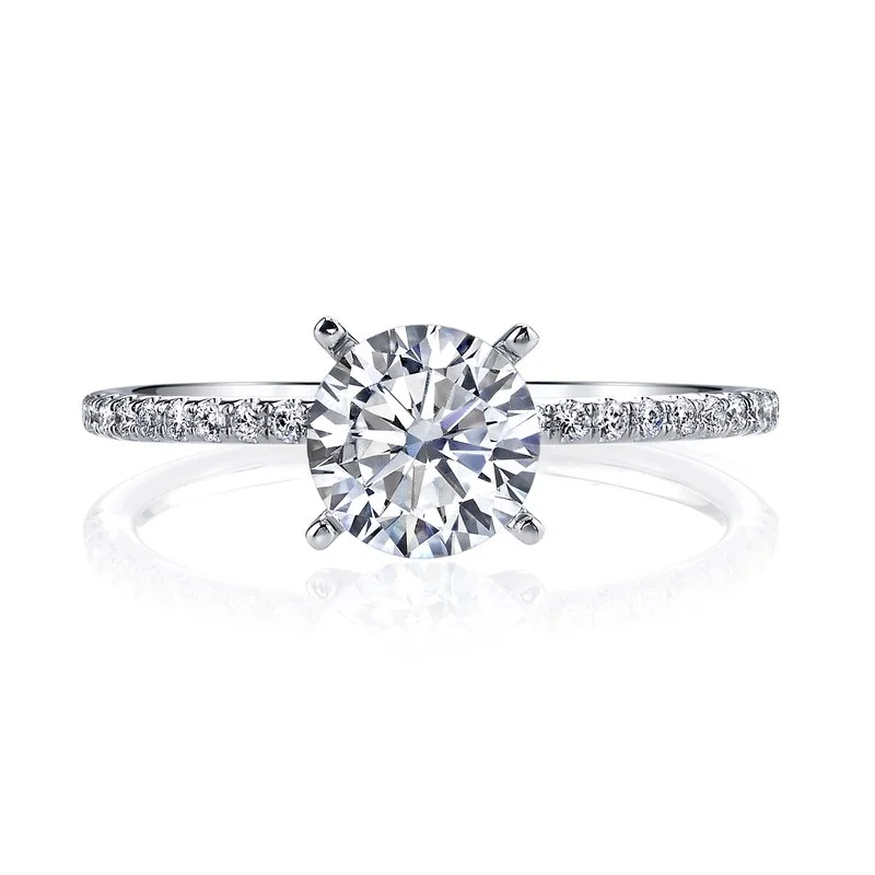 Delicate diamond ring for ladies -Solitaire Ring Setting With Diamond Band