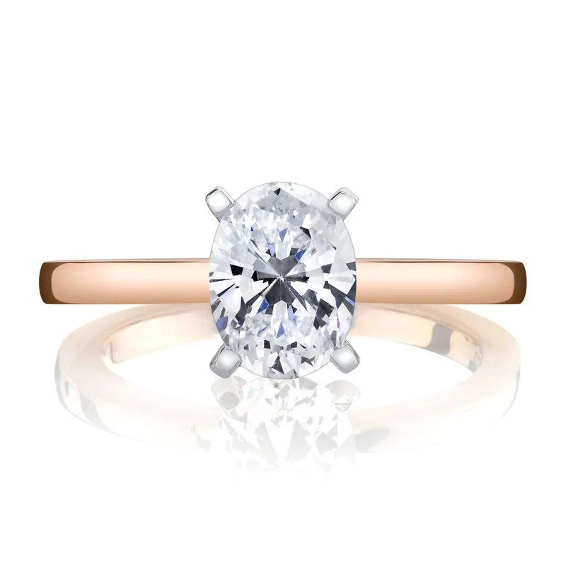 Chunky gold ring for women -Solitaire Ring Setting