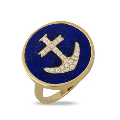 Ladies minimalist gemstone ring -Doves by Doron Paloma Maritime Collection Lapis Ring