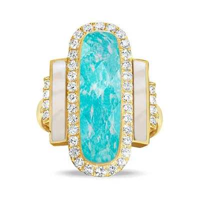 Ladies ruby ring -Doves by Doron Paloma Amazon Breeze Collection Amazonite Ring