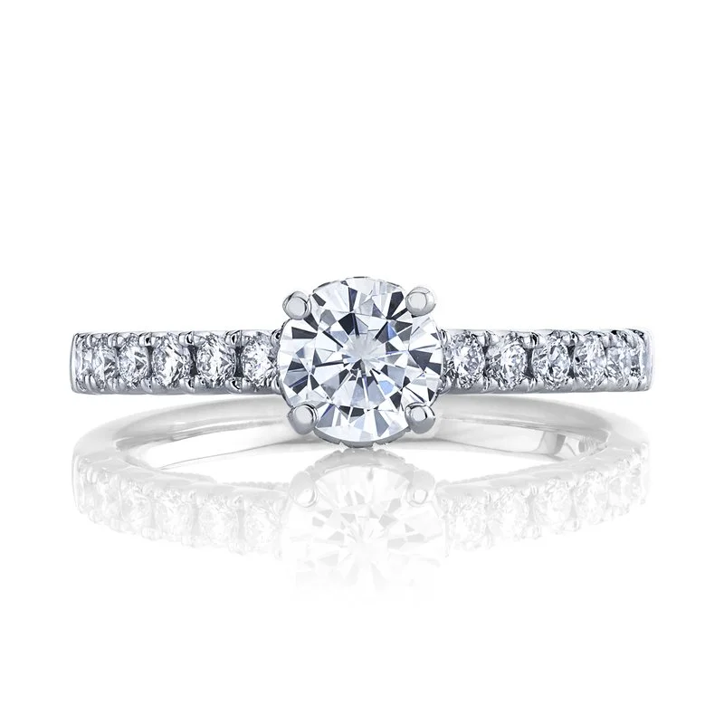 Ladies cushion cut ring -Solitaire Ring Setting with Diamond Band and Undergallery