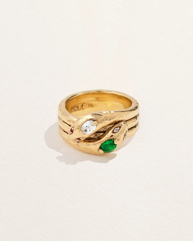 Ladies topaz ring -Double Serpente Ring