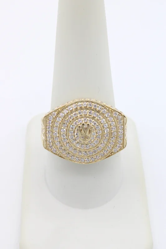 Ladies art deco ring -*NEW* 14k Crown CZ Men's Ring JTJ™