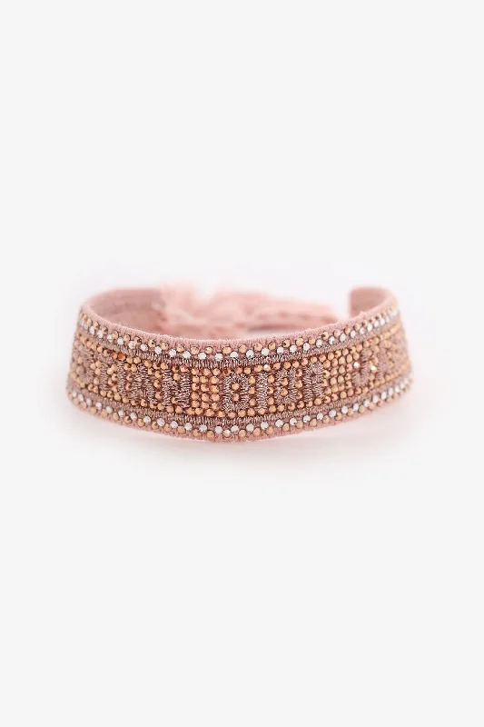 Modern silver tennis bracelets for women -Christian Dior Rose des Vents Embroidery and Crystals Bracelet