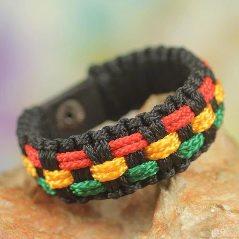 Minimalist beaded bracelets for women -Black Forest Paths Men's Woven Bracelet