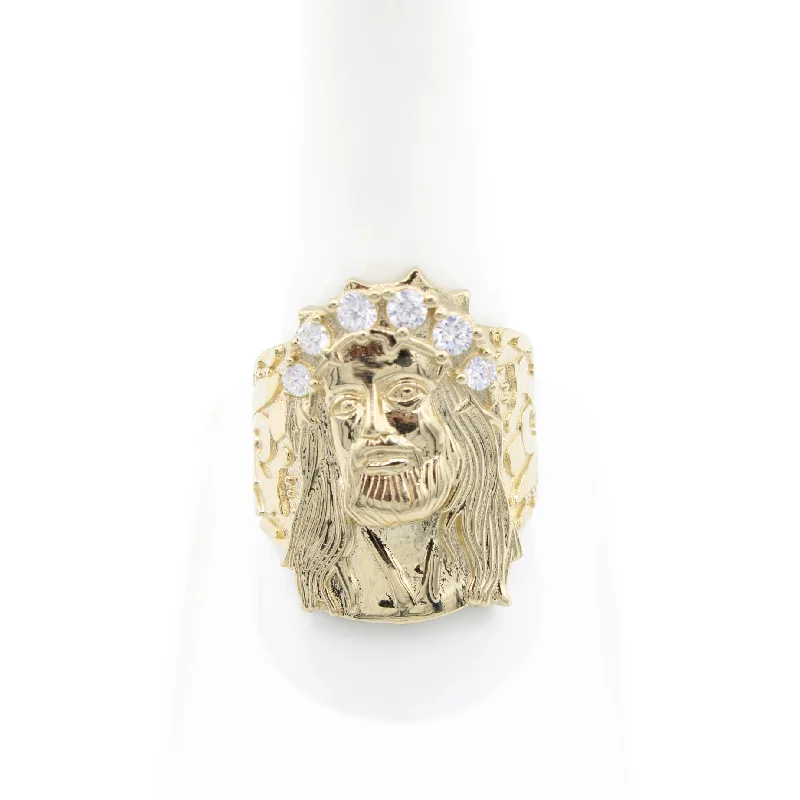 Ladies sapphire ring -*NEW* 14k Jesus Face Men's Ring (L) JTJ™