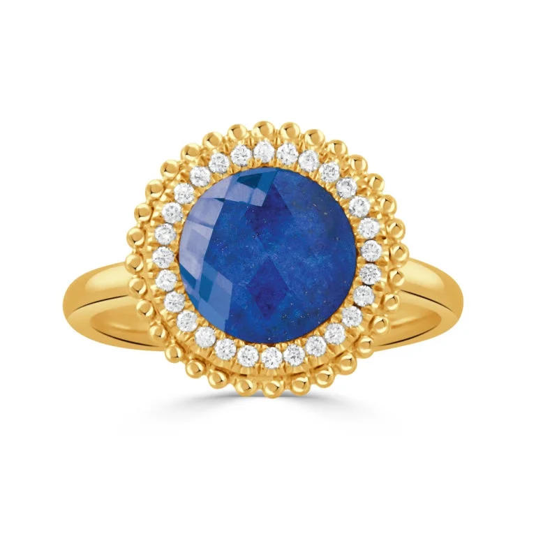 Simple oval band ring for women -Doves by Doron Paloma Justinian Collection Lapis Ring