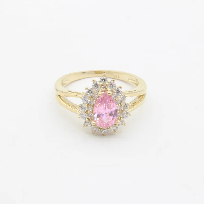 Ladies delicate gemstone ring -*NEW* 14K Women's CZ Pink Teardrop Ring JTJ™