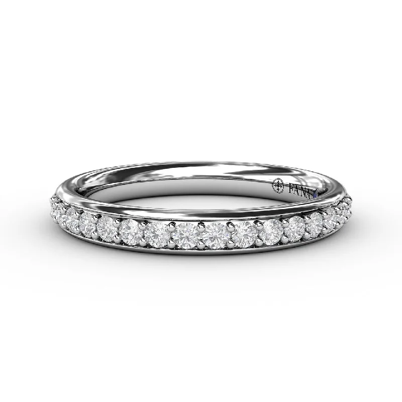 Modern gemstone ring for women -Diamond Wedding Band in 14K White Gold