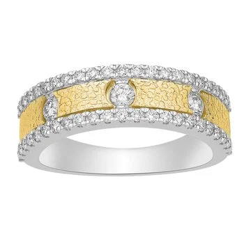 Ladies sapphire ring -14k Two-Tone Gold Diamond Fashion Ring