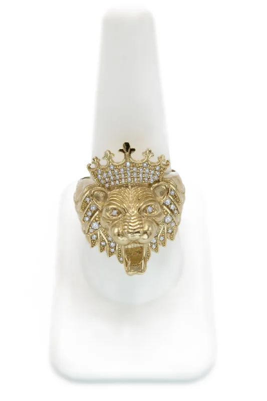 Vintage-inspired ladies ring -*NEW* 14k Lion Head Ring (CZ) JTJ™