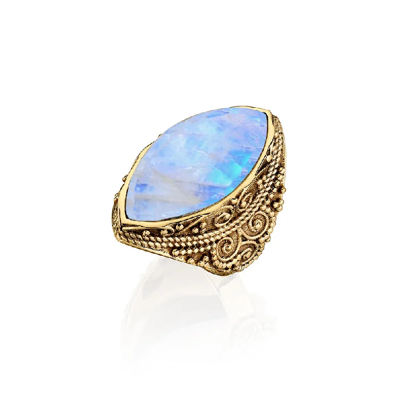 Dainty stackable ring for ladies -Aryia Moonstone Ring