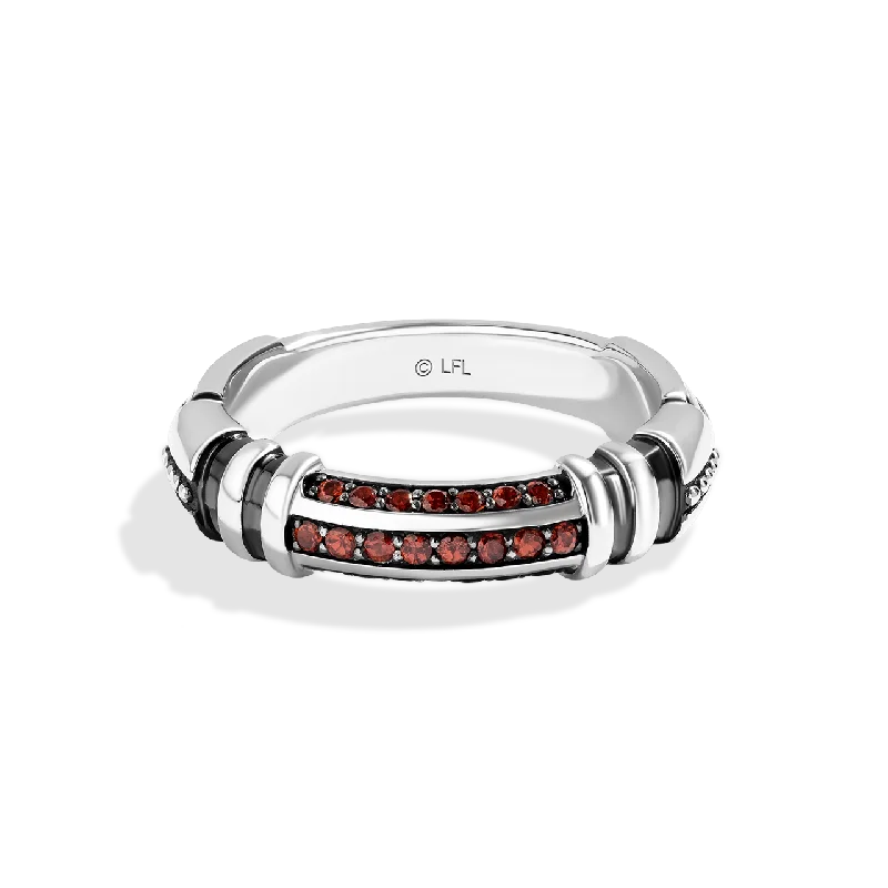 Unique vintage ring for ladies -DARTH VADER™ MEN'S STERLING SILVER LIGHTSABER RING with Red Garnet