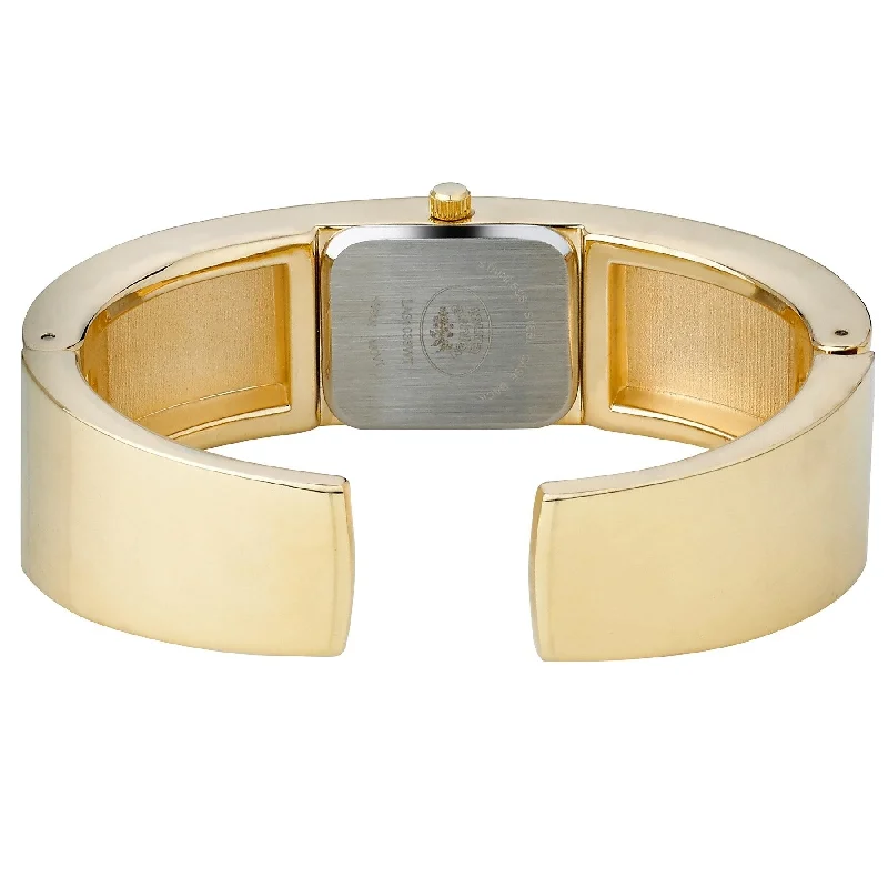 Classic gold tennis bracelets for women -Laura AshleyWhite Fashion Square Bangle Womens Watch - N/A