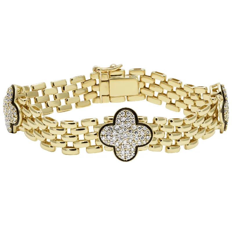 Bold statement chain bracelets for women -Bracelet - Diamond (Enamel) (2426A)