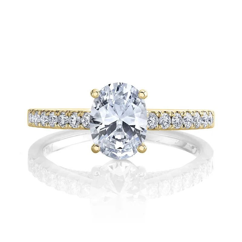 Elegant eternity ring for ladies -Solitaire Ring Setting with Diamond Band and Diamond Bridge