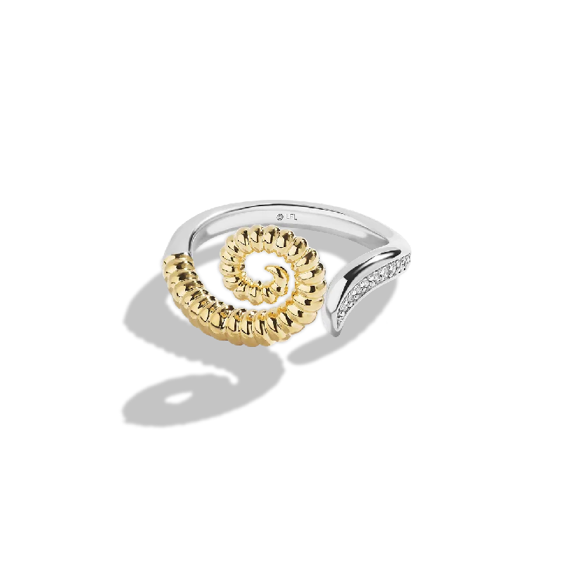 Ladies art deco ring -BANTHA™ WOMEN'S RING Diamond Accent, Sterling Silver and 10K Yellow Gold