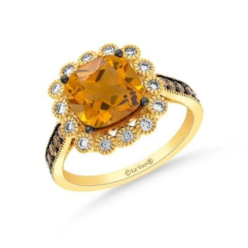 Ladies geometric ring -Le Vian Cinnamon Citrine® Diamond Ring