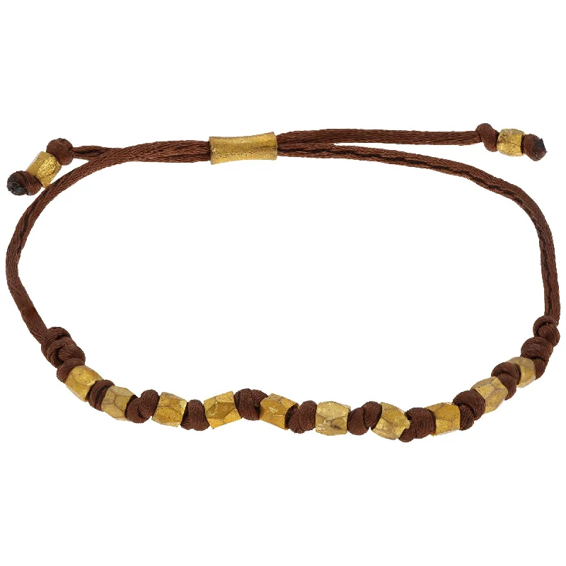 Ladies boho leather bracelets -Cinnamon Wakami Simple Stackable Bracelet!