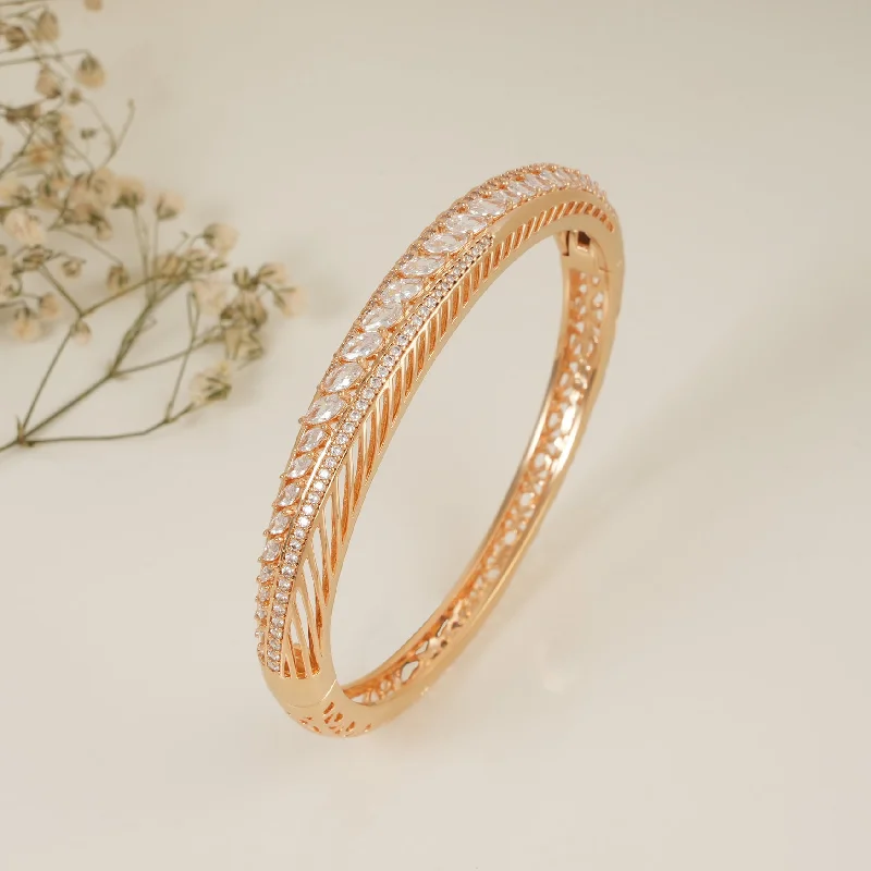 Ladies oversized gold cuff bracelets -Gorgeous cz diamond marquise gold bracelet