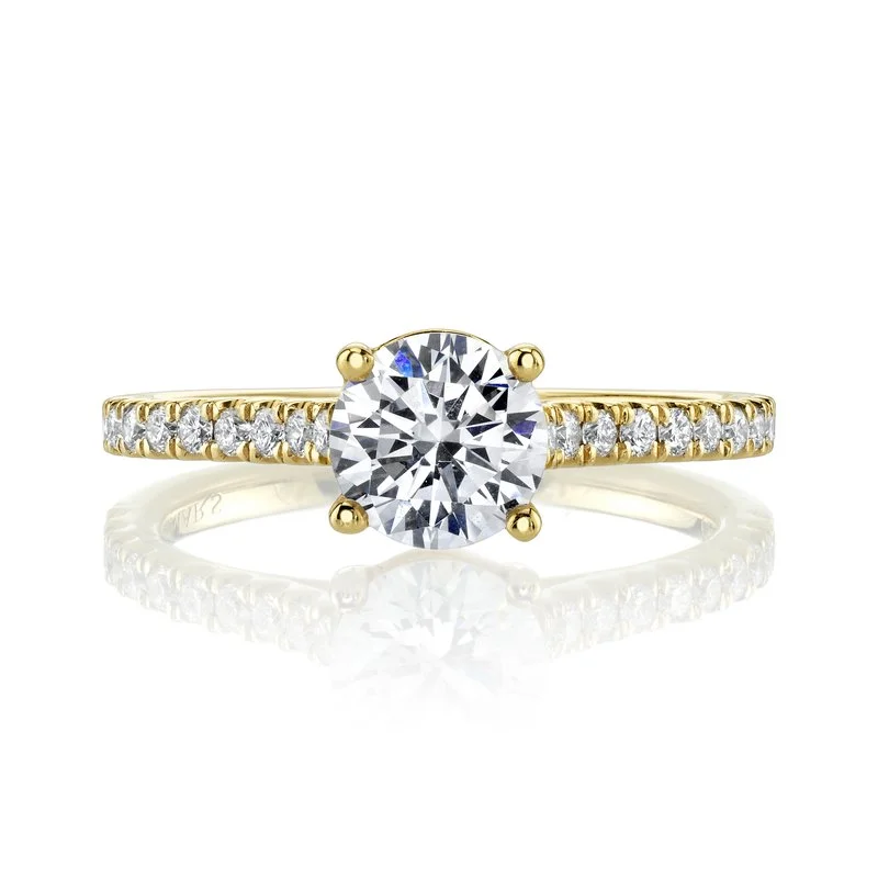 Ladies retro style ring -Solitaire Ring Setting With Diamond Band