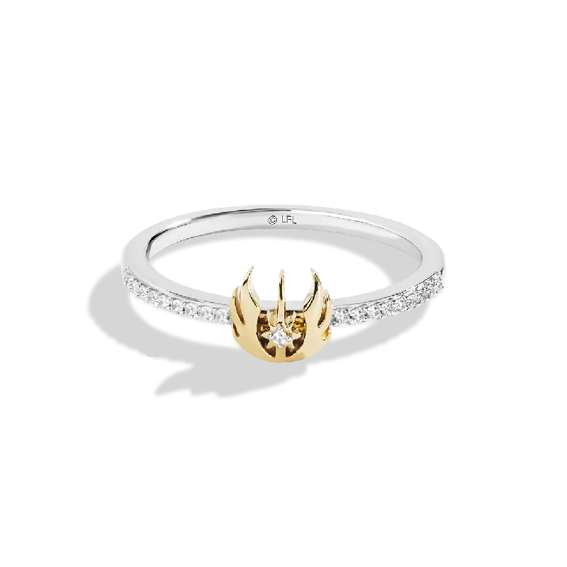 Ladies boho ring -THE JEDI™ ORDER WOMEN'S RING Diamond Accent, Sterling Silver and 10K Yellow Gold