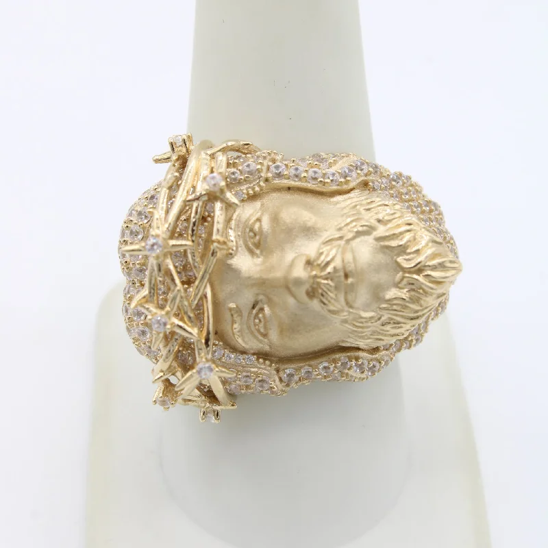 Ladies pear-shaped ring -*NEW* 14k CZ Jesus Face Men's Ring - JTJ™