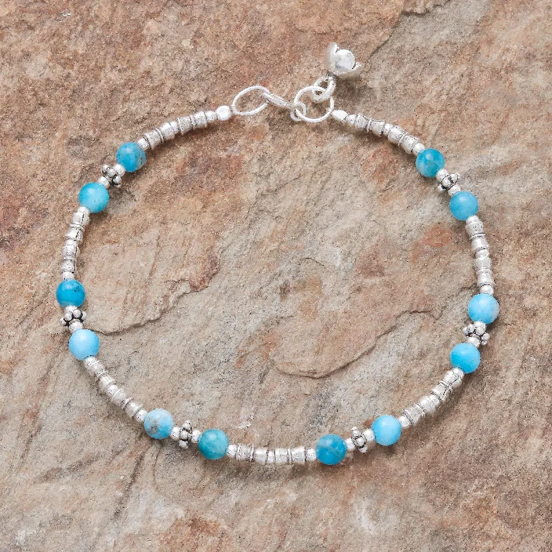 Bold statement chain bracelets for women -Antique Hill Tribe Hill Tribe Apatite Beaded Bracelet from Thailand