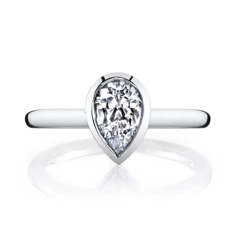 Ladies heart-shaped ring -Bezel Set Solitaire Ring Setting