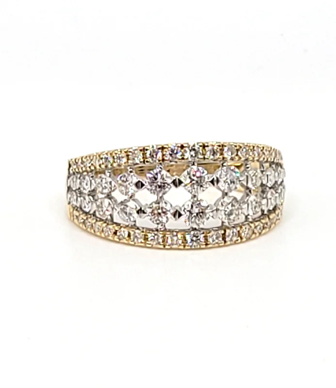 Elegant gold ring for women -14k Two-Tone Gold Diamond Fashion Ring