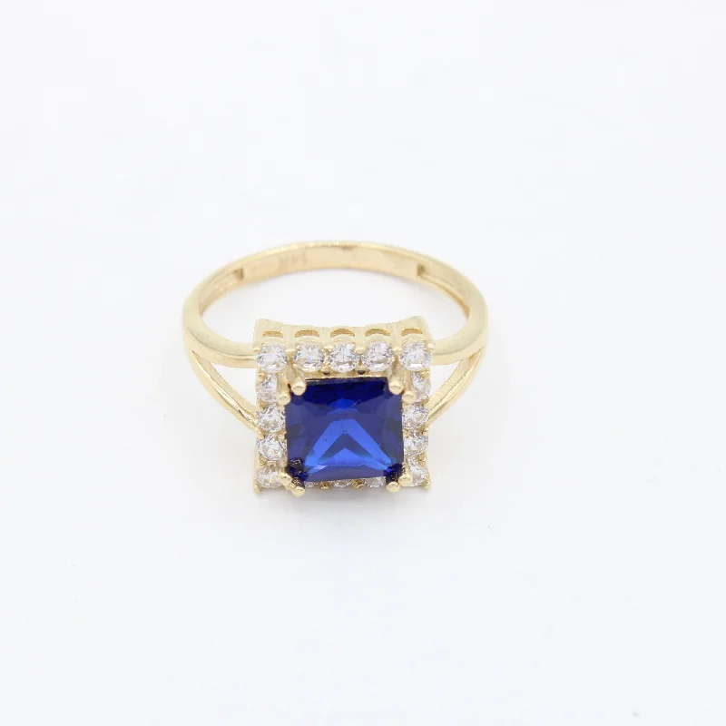 Vintage style ladies ring -*NEW* 14K Women's CZ Big Blue Stone Ring JTJ™