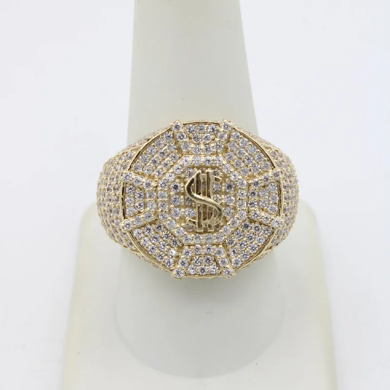 Minimalist gold band ring for ladies -*NEW* 14K Cz Money Ring JTJ™