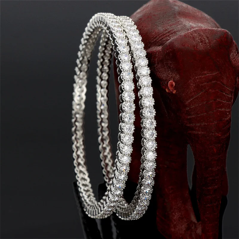 Trendy gold chain bracelets for women -Zirconia  Bangles ZBGL10704