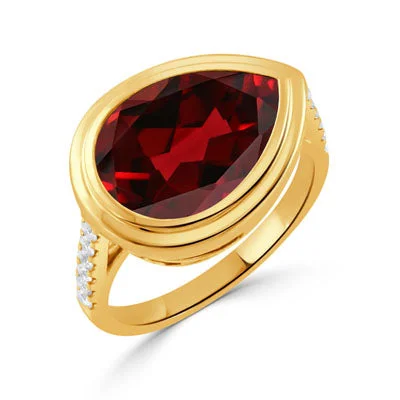 Ladies boho gemstone ring -Doves by Doron Paloma Garnet Collection Ring