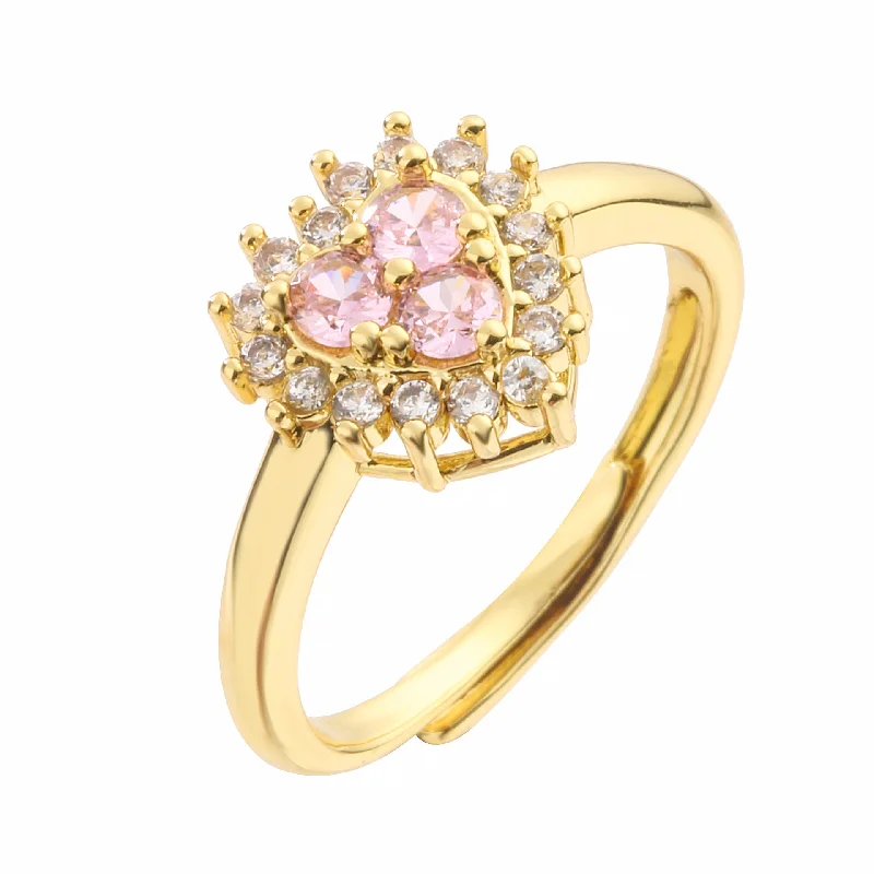 Golden Pink Diamond Heart