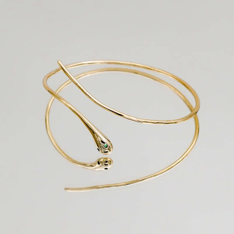 Delicate diamond bangle bracelets for women -Savannah Snake Bracelet