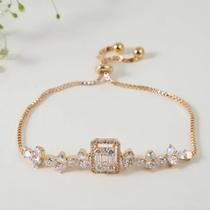 Ladies minimalist gold bangle bracelets -Stunning cz diamond bracelet for women