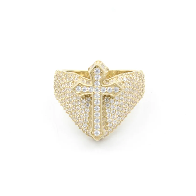 Simple silver ring for ladies -*NEW* 14k Cross CZ Ring JTJ™