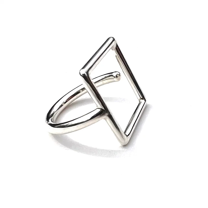 Trendy cocktail ring for women -MPR x NU/NUDE Square Ring