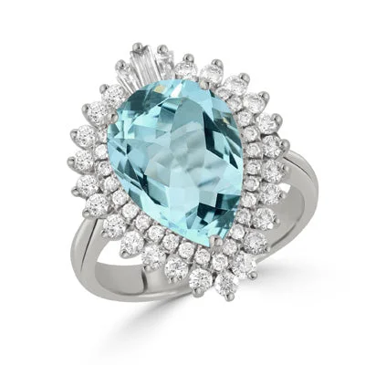 Ladies bold statement ring -Doves by Doron Paloma Sky Blue Collection Ring