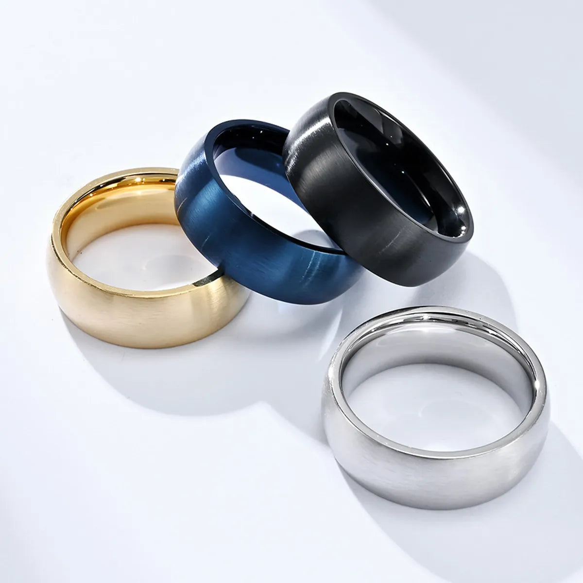 Ladies boho ring -Simple Style Solid Color Titanium Steel Rings 1 Piece