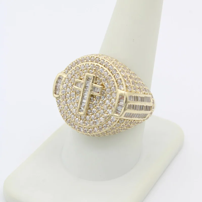 Bold statement ring for women -*NEW* 14K Cz Round Cross Ring JTJ™