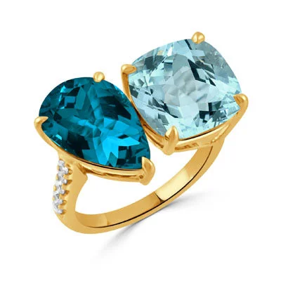 Ladies topaz ring -Doves By Doron Paloma London Blue Collection Ring