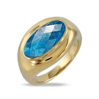 Classic cocktail ring for women -Doves by Doran Paloma Laguna Collection Apatite Ring