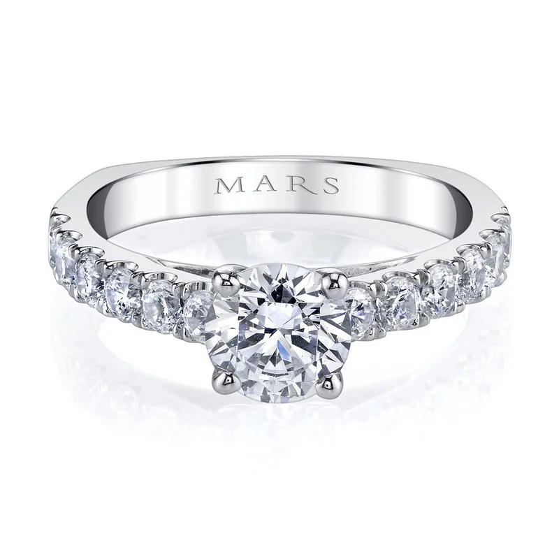 Ladies heart-shaped ring -Solitaire Ring Setting With Diamond Band